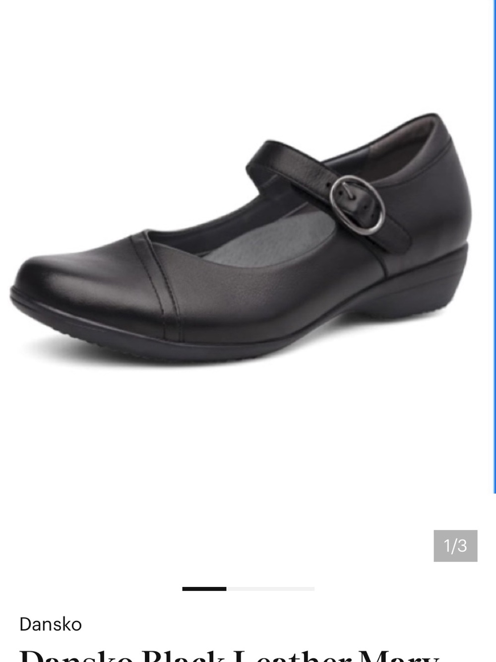 Dansko Fawna Black Leather Mary Jane with Buckle Pumps 38 W